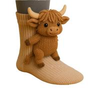 3D Knit Animal Socks - 1pair Hand Crocheted Funny Animal Hug Socks, Winter Double-layer Cotton Sock, Christmas Gifts (A)