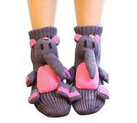 3D Knit Animal Socks,2025 2026 New Novelty Floor Sock for Christmas,Cute Novelty Animal Socks,Cute Hand Crochet Knit Sock,Winter Warm Floor socks for Adults,Breathable Anti-Sweat Design (Elephant)