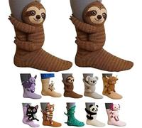 3D Knit Animal Socks,2026 New Novelty Floor Sock for Christmas,Cute Novelty Animal Socks,Cute Hand Crochet Knit Sock,Winter Warm Floor socks for Adults,Breathable Anti-Sweat Design (Sloth)