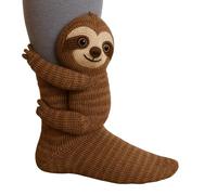 3D Knit Animal Socks,Animal Hug Socks,Hand Crocheted Soft Breathable Cotton Novelty Socks,For Men & Women (Tree lily)
