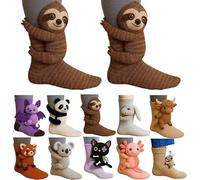 3D Knit Animal Socks for Adults 2025 New Novelty Floor Sock for Christmas Winter Warm Hand Crochet Knitted Sock Cute Novelty Breathable Cozy Socks Breathable Antisweat Design