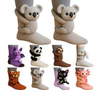 3D Knit Animal Socks for Adults 2026 New Novelty Floor Sock for Christmas Winter Warm Hand Crochet Knitted Sock Cute Novelty Breathable Cozy Socks Breathable Antisweat Design