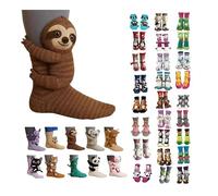 3D Knit Animal Socks, Hand Crocheted Floor Socks for Christmas, Soft Breathable Cotton Novelty Socks, Funny Socks for Women & Men 01
