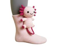 3D Knit Animal Socks Stocking Stuffers for Teen Girls Warm and Soft Novelty 3D Knit Funny Axolotl Animal Hugging Socks