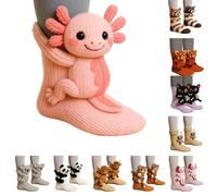 3D Knit Animal Socks with Sloth Fox & Bear Designs Novelty Christmas Floor for Adults Soft Breathable Cotton Blend Winter Warm Fun Stocking Filler Gift for Women Men and Teenage Girls