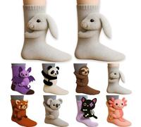 3D Knit Cute Animal Socks Novelty Floor Sock for Christmas Animal Socks Hand Crocheted Winter Warm Multiple Styles Animal Sock Perfect for Christmas Gifts for Unisex