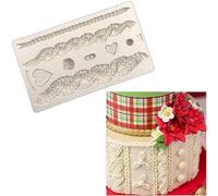 3D Knitting Sweater Fabric Lace Mat Embossed Pad Border Texture Silicone Mould Christmas Cake Border Fondant Moulds Decorating Tools Chocolate Gumpaste Moulds