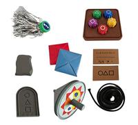 3D Korean Traditional Play Game, 1: 1 Restoration Korean Folk Game Set, DDAKJI Korean Game, Korean Dice Game, Stone Pebbles Set, Stone Catching Game, Hand Eye Coordination Training Toy, Family Travel
