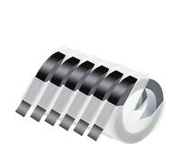 3D Label Tape Adhesive 9mm 3D Embossing Tapes 3/6PK Compatible with 12965 1610 Motex E-101 B90 Label Printer(6PK Black)