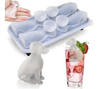 3D Labrador Dog Ice Cube Mold, Admaison Ice Cube Tray with Funnel for Cocktails, Bourbon,Brandy, Whiskey Gifts for Men, Silicone Fun Shapes Black (Labrador)