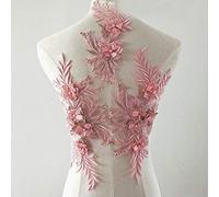 3d Lace Appliqué Flower Patch Great for DIY Decorated Craft Sewing Costume Evening Bridal Top 3 in 1 A5 (Dusty Pink)