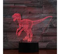3D Lamp Indoor Decoration Jurassic Dinosaur Raptors Gift for Child 7 Colors Awesome Led Night Light Lamp Onlymygod