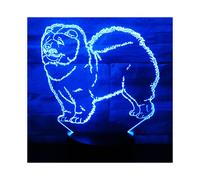3D Lamp lovely Chow Chow Dog Desk Table Light 7 Colors Changing Touch Control Lamp Gift for Christmas Birthday