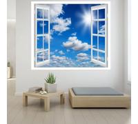 3D Landscape False Window Wall Stickers Self-Adhesive Removable Vinyl Background Wall Deco Stickers 3D Window Height 50cm