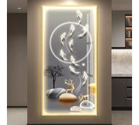 3D Landscape Painting LED Light, Wall Sculptures Hanging Art, Modern Illuminated Decor for Living Room, Bedroom, Entryway