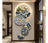 3D Landscape Wall Clock with Remote Control, Decorative Wall Clock for Living Room, Large Wall Clock 31x14 Inch