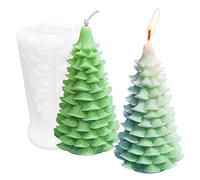 3D Large Christmas Tree Shape Candle Mold for Candle Making Resin Casting Silicone Mold for DIY Aromatherapy Candles Homemade Soap Wax Plaster Polymer Clay Decoration