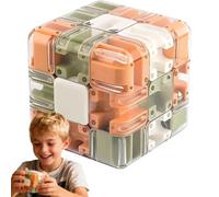 3D Large Labyrinth Puzzle Maze Cube-Engaging Brain Teaser Toy, 3D Maze Cube Puzzle,Improve Spatial Recognition and Cultivate Logical Thinking (Orange)