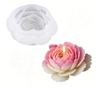 3D Large Peony Silicone Mold for Candle Making, Flower Mould for Soy Wax Soap Resin, Food Grade Reusable Candle Mould for DIY Craft Baking Decoration (Peony-A)