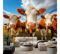 3D Large Poster Wall Mural Animal Dairy Cows 400x280 cm Non-Woven Photo Wallpapers, Modern Home Deco Wallpapers for Living Room Bedroom Sofa Backdrop Murals