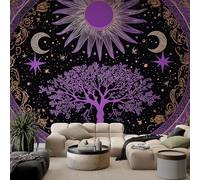 3D Large Poster Wall Mural Purple Tree of Life Starry Sky 350x256 cm Non-Woven Photo Wallpapers, Modern Home Deco Wallpapers for Living Room Bedroom Sofa Backdrop Murals