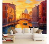 3D Large Poster Wall Mural Venice City Scenery 250x175 cm Non-Woven Photo Wallpapers, Modern Home Deco Wallpapers for Living Room Bedroom Sofa Backdrop Murals