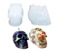 3D Large Skull Candle Moulds, 1 PC Halloween Silicone Moulds Skull Epoxy Resin Molds for Soap Aromatherapy Candle Making DIY Craft Home Decoration