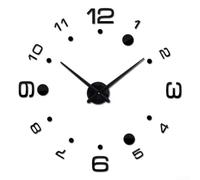 3D Large Wall Clock Modern DIY Frameless Acrylic Silent Decor For Living Room Bedroom Office For Hotel Home Decoration Adjustable Size 20-40cm Black Gold Silver(Black)