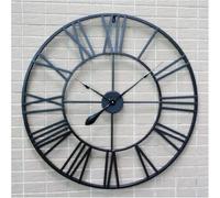 3D Large Wall Clock, Retro Round Hollow Metal Design, Modern Silent Numerals, Perfect for Indoor Outdoor Home Garden Decoration