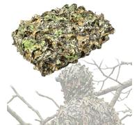 3D Leaf Bionic Camouflage Netting Hunting Blind Sunshade Barrier Screen | Polyester Fabric,1.5x7.5m;Laser Die-Cut Rustle-Free;Custom Trimmable;For Wildlife Photography,Canopy,Deco