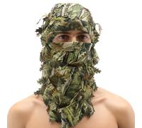 3D Leaves Cover for Airsoft Hiding | Ghillie Camouflage Face Cover - for Camping Hiking Birdwatching Theatre Shows Costume Parties Actors Theatre