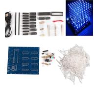 3D LED Cube Light Cube Kit 8x8x8 cm LED Light Group Cube DIY Kit 3D Animation Editing Software with 512 LEDs Blue Ray Effects White Display for Electronic Enthusiasts Hobby Project