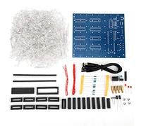 3D LED Cube Light DIY Soldering Kit with 1000pcs White and Blue LED Lights PCB Resistors and Capacitors Accessory Box and USB to DC005 Cable