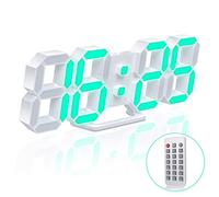 3D LED Desk Clock 7 Colors 9.7" with Remote Control, Digital Alarm Clock, Flowing Transform Color, Adjustable Brightness Auto Dimmer Timer 12/24 Hr Time/Date/Temperature for Bedroom/ Kitchen/Office