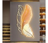 3D LED Feather Wall Art, Lit Metal Wall Decor: Stylish Wall Hanging for Living Rooms, Bedrooms, and Offices