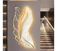 3D LED Feather Wall Art, Metal Wall Decor with LED Lights, Aesthetic Wall Hanging for Living Room, Bedroom, Office - 100 x 50cm