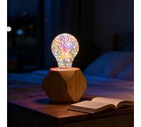 3D LED Firework Light Bulbs without a lamp holder,Vintage Edison Bulbs with Star, Heart, Christmas Tree, Globe,Color Changing Decorative Bulbs for E27 Socket, Party,Festival Decor (ball-shaped )