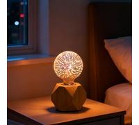 3D LED Firework Light Bulbs without a lamp holder ,Vintage Edison Bulbs with Star, Heart, Christmas Tree, Globe Shapes, Color Changing Decorative Bulbs for E27 Socket, Party,Festival Decor (spherical)