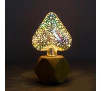 3D LED Firework Light Bulbs without a lamp holder, Vintage Edison Bulbs with Star, Heart, Christmas Tree, Globe Shapes, Color Changing Decorative Bulbs for E27 Socket, Party,Festival Decor (Heart)