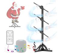 3D LED Hologram Video Projector,45cm 3D Hologram Christmas Tree Fan Projector,with Music/Stand and WIFI/Remote Controls