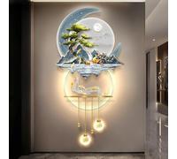3D LED Light Wall Art Decor with Metal Ball Pendant, Plug-in Power Supply Hanging Sculpture for Entrance and Landscape Illumination