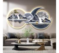 3D LED Mountain Wall Art Sculpture Lamp - Modern Landscape Decor with Plug-in Power for Foyer and Entrance Lighting