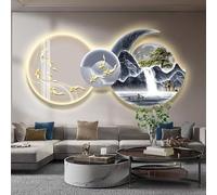 3D LED Mountain Wall Art Sculpture Lamp - Modern Landscape Decor with Plug-in Power for Foyer and Entrance Lighting