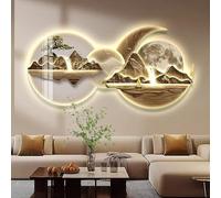 3D LED Mountain Wall Art Sculpture Lamp - Modern Landscape Decor with Plug-in Power for Foyer and Entrance Lighting