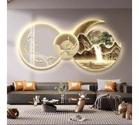 3D LED Mountain Wall Art Sculpture Lamp - Modern Landscape Decor with Plug-in Power for Foyer and Entrance Lighting