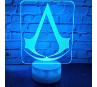 3D Led Night Light Lamp Game Assassins Creed Logo Nightlight Gift for Kids Bedroom Decor Color Changing Child Study Room 3D Lamp Decoration Best Gift