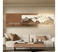 3D LED Sandstone Vision Wall Art Decor,Backed By Mountains,Luxury Creative Sculpture Painting Vertical Hanging,Plug-in Power Supply For Living Room Entrance (C 35 * 120cm/13.8 * 47.2in)
