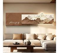 3D LED Sandstone Vision Wall Art Decor,Backed By Mountains,Luxury Creative Sculpture Painting Vertical Hanging,Plug-in Power Supply For Living Room Entrance (D 35 * 120cm/13.8 * 47.2in)