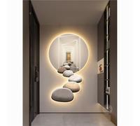 3D Led Stone Wall Art Sculpture Abstract Crystal Porcelain Wall Decor Modern Geometric Design Elegant Hallway And Living Room Decor D 20 5 Lx35 4 W