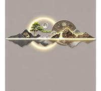 3D LED Wall Art Clock - Featuring Double-Layer Acrylic Engraving and Crystal Porcelain Craftsmanship; A Large-Scale Modern Luminous Wall Clock, Suitable for Indoor Use. (Brown3 150 * 50cm/59.1